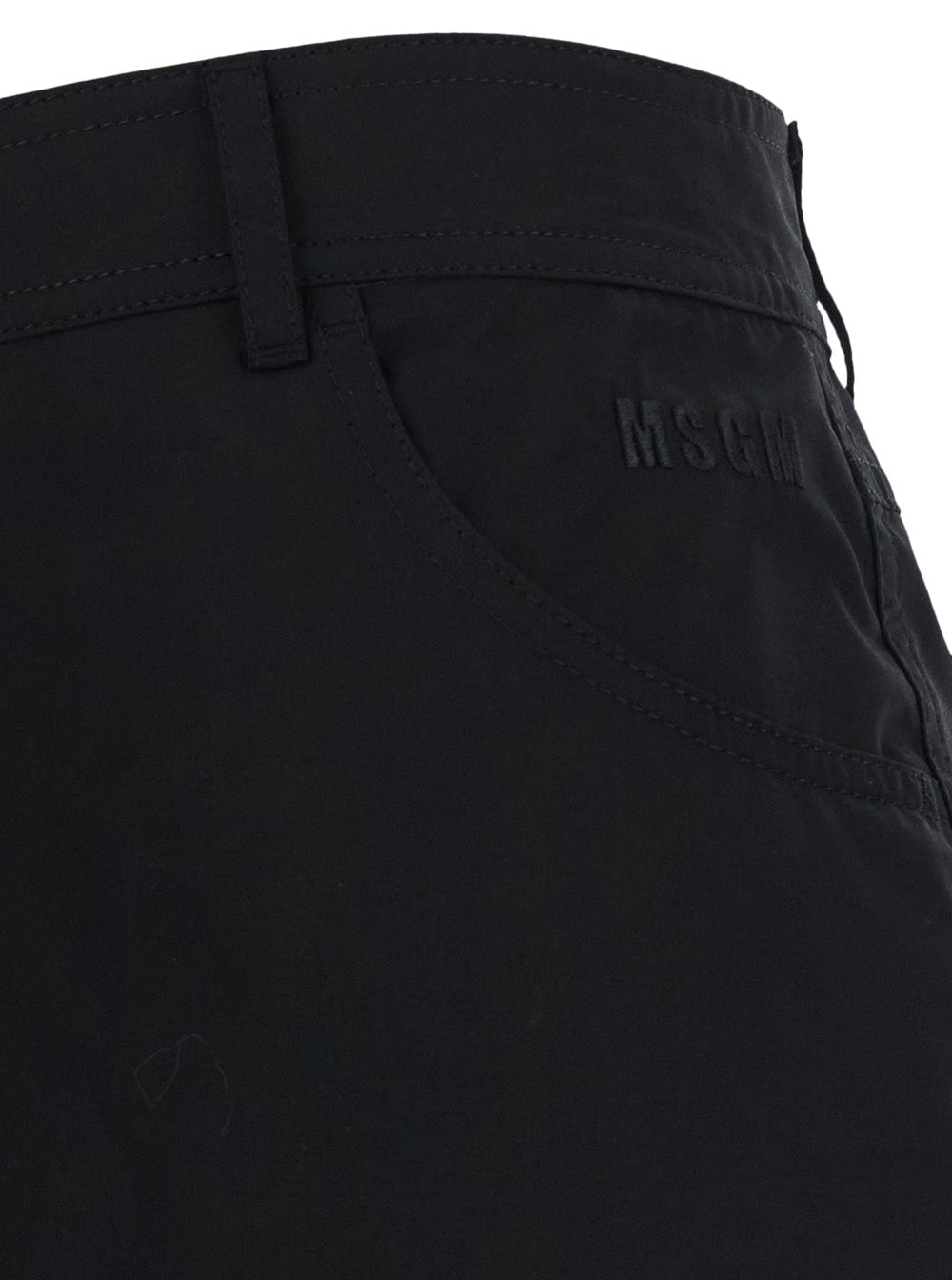Black Popeline Trousers With Front Pockets For Men Cotton