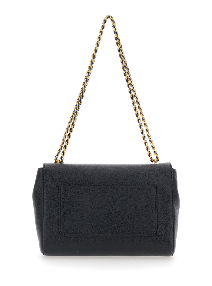 Shoulder Bag MEDIUM LILY with Black Leather Plate for Women Crossbody