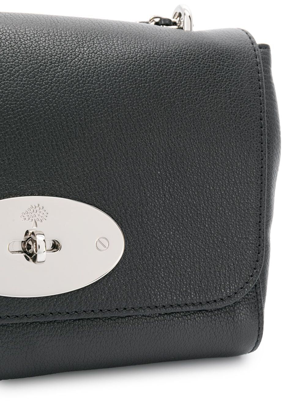 Lily Shoulder Bag with Turn Lock Closure and Adjustable Strap Black Leather Chain for Women Sheep Crossbody