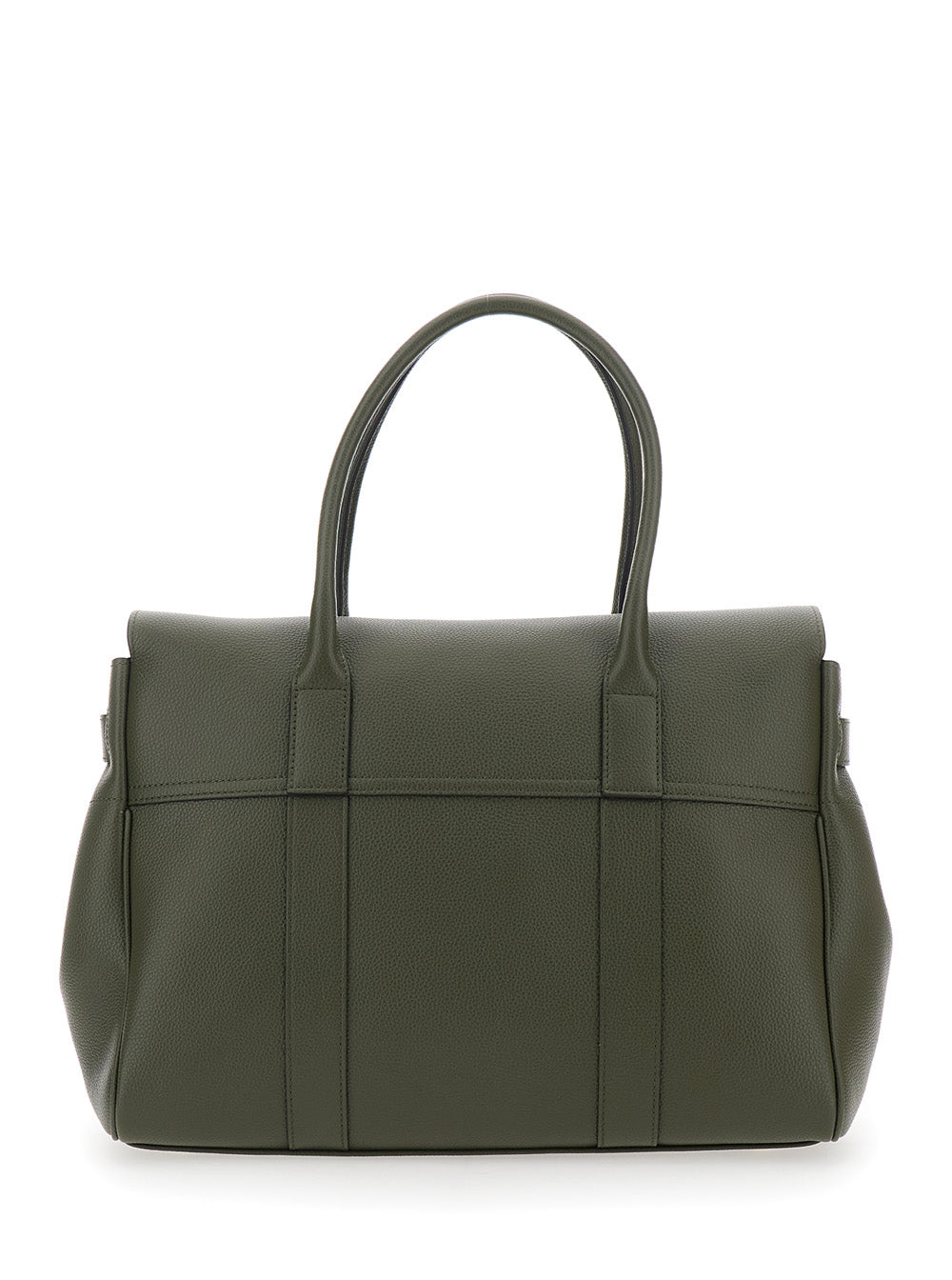 Handbag Bayswater with Turnlock Closure in Green Pebbled Leather for Women Calf Hand Bags