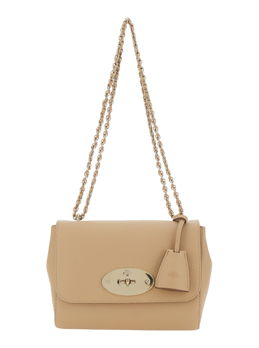 LILY SMALL CLASSIC GRAIN Beige Calf Crossbody Bags