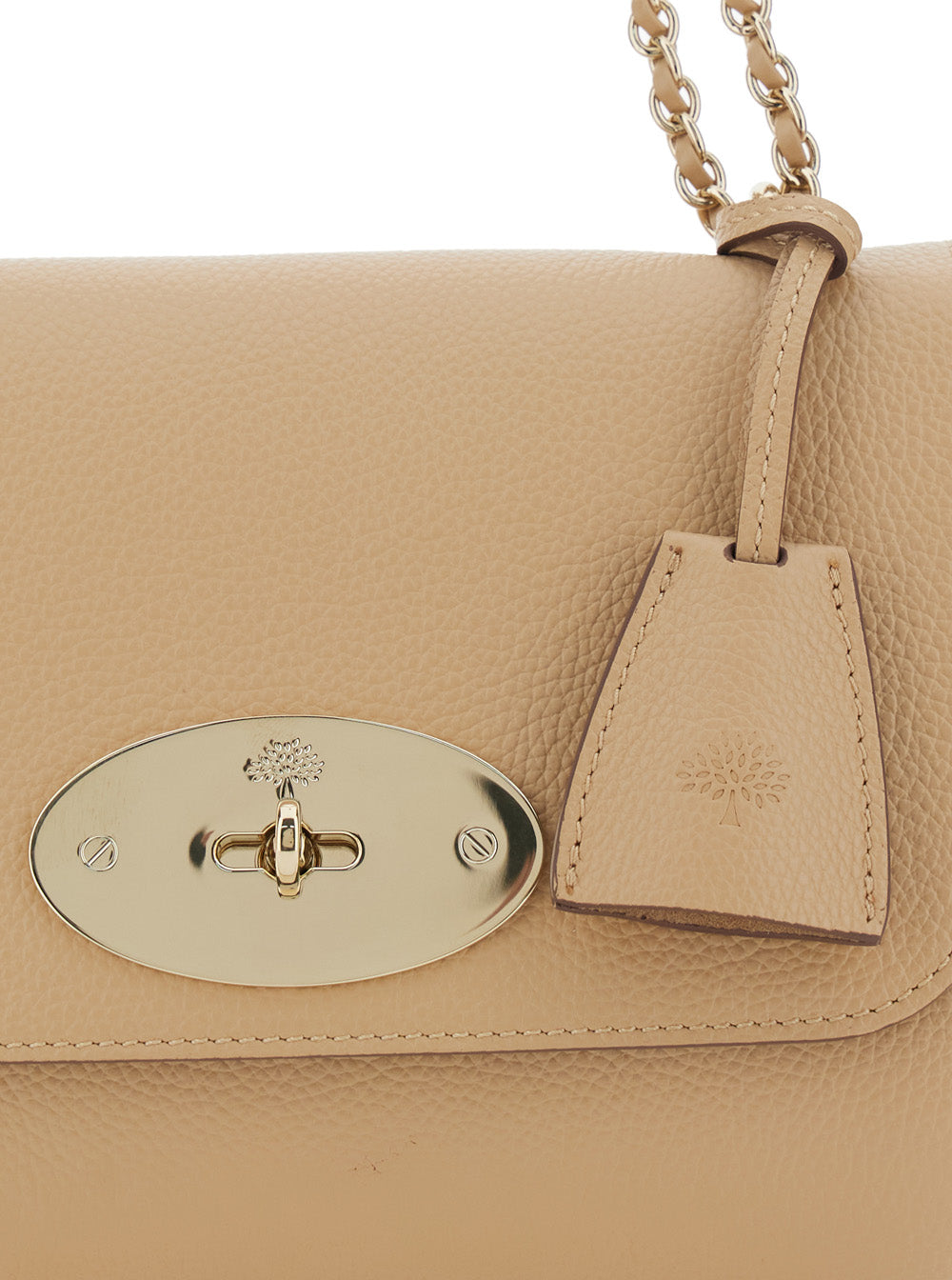 LILY SMALL CLASSIC GRAIN Beige Calf Crossbody Bags