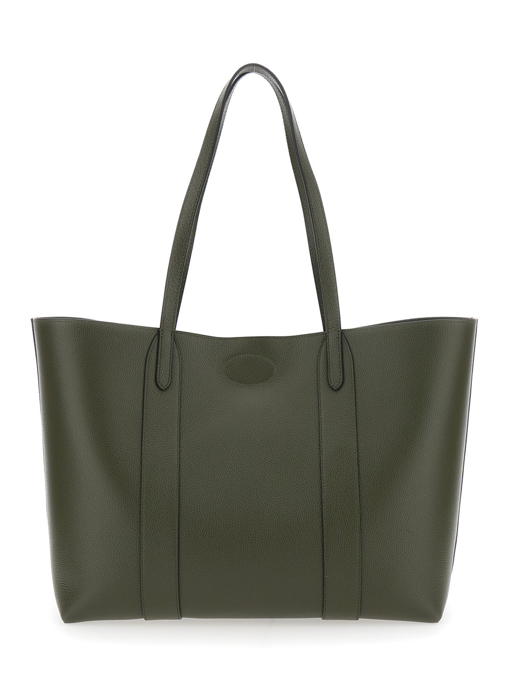 Bayswater Tote Bag with Turnlock Closure on the Front in Green Leather for Women Calf