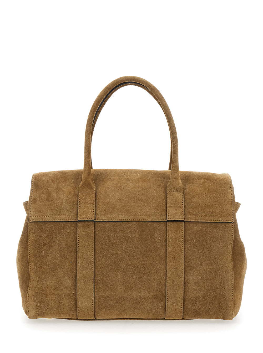 Bayswater Beige Small Handbag With Turnlock Closure On The Front Suede For Women Calf Hand Bags