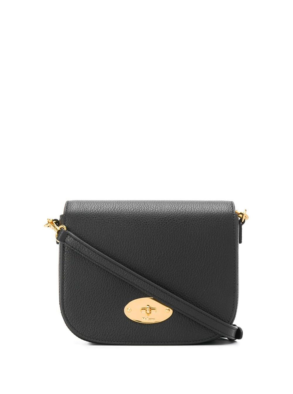 Darley Crossbody Bag with Adjustable and Removable Hammered Leather Strap Black Calf