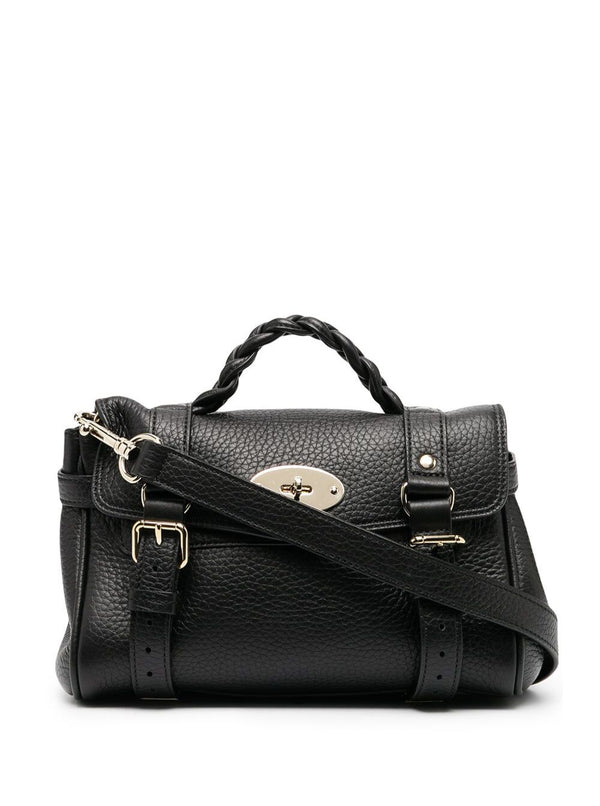 Handbag Alexa Mini Black Pebbled Leather Calf Handbags