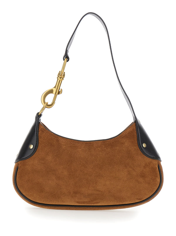 Shoulder Bag Hackney Brown Suede Calf Leather