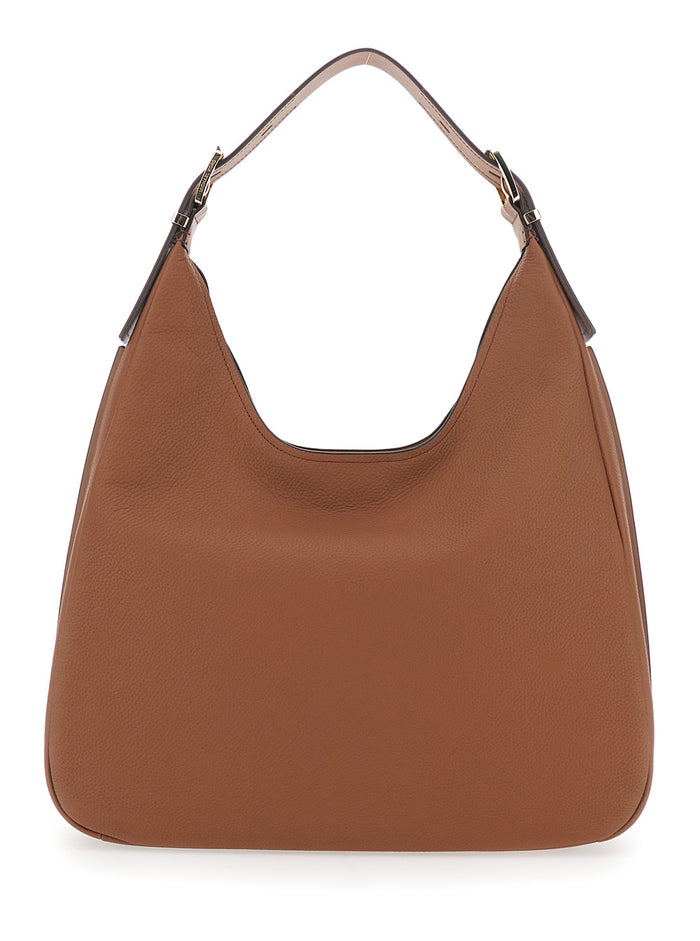 Shoulder Bag Nolita Grande with Logo Lettering on the Front in Brown Leather for Women Cow