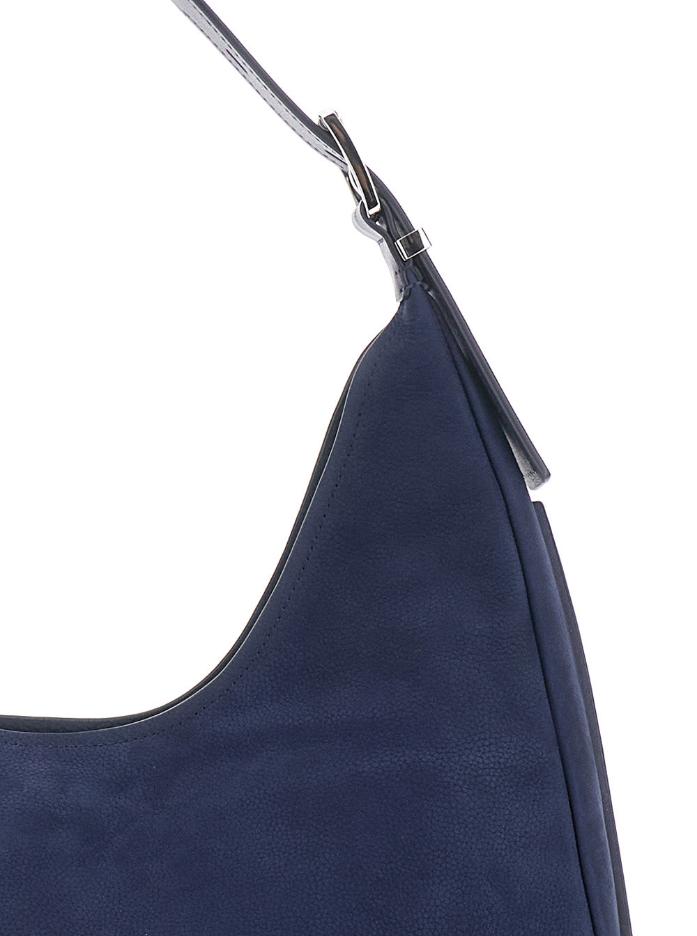 Shoulder Bag Nolita Grande with Logo Lettering on the Front in Blue Suede for Women Blu Cow Leather