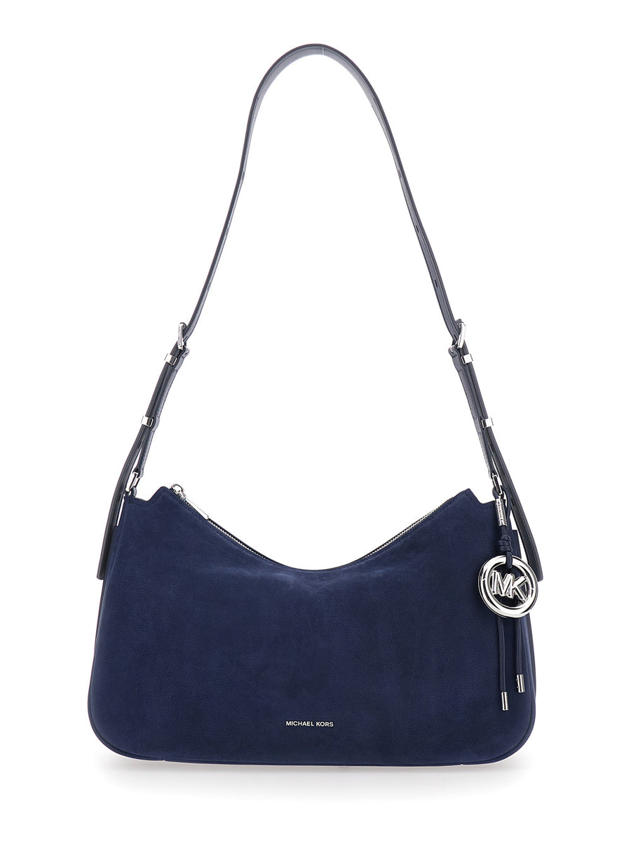 Shoulder Bag Nolita Medium Blue Suede Cow Leather