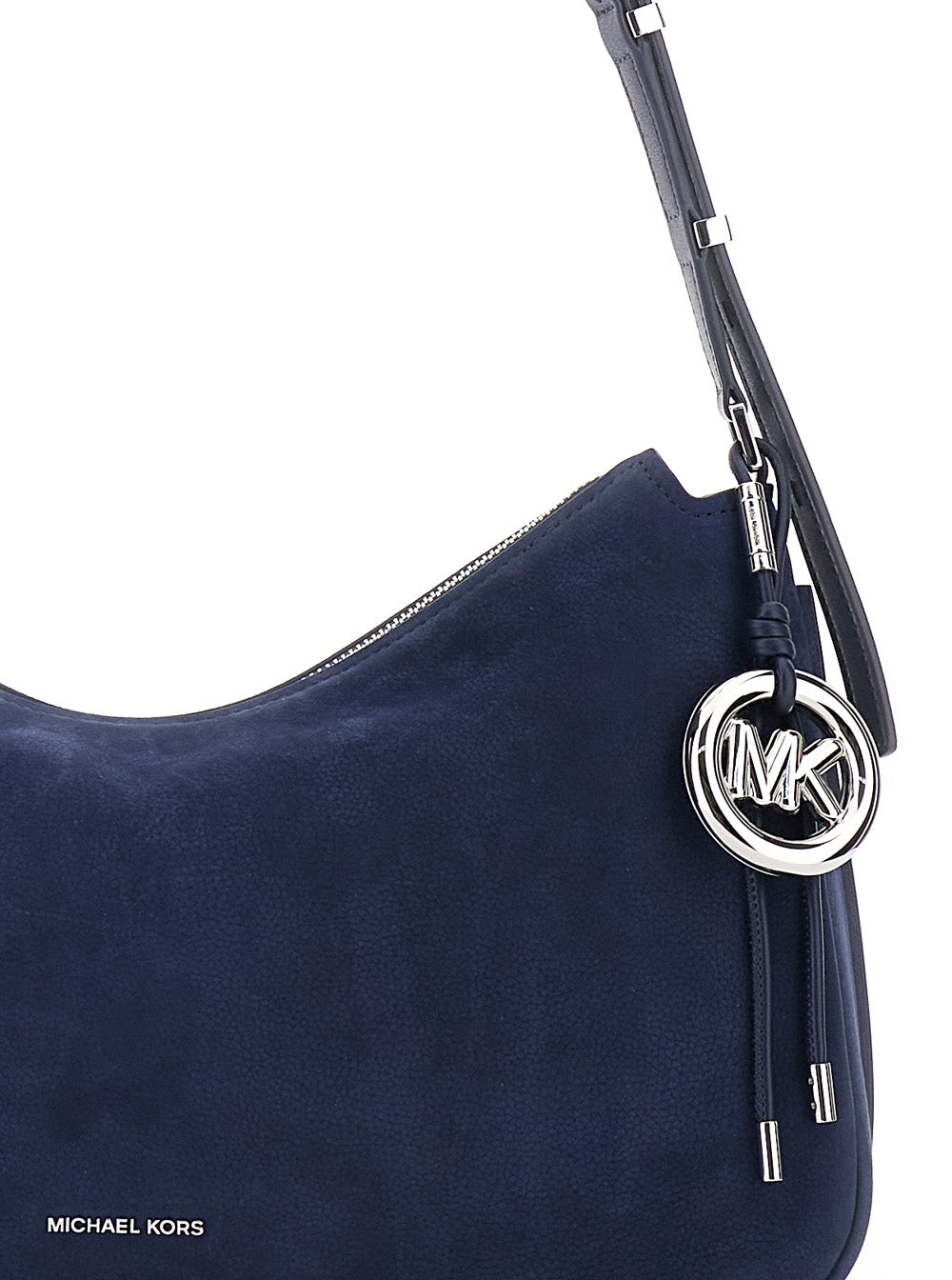 Shoulder Bag Nolita Medium with Logo Charm and Adjustable Strap in Blue Suede for Women Blu Cow Leather