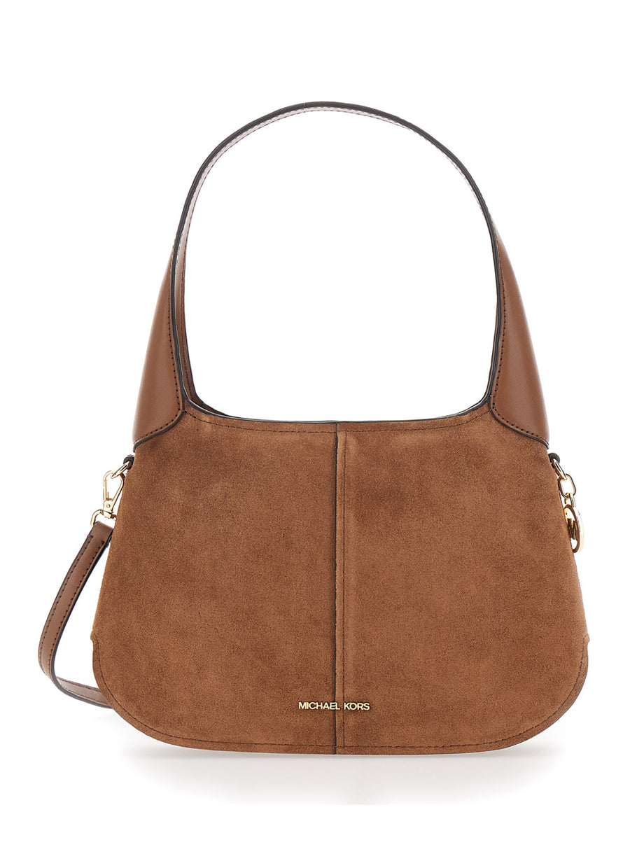 Shoulder Bag Alice Brown Suede Cow Leather