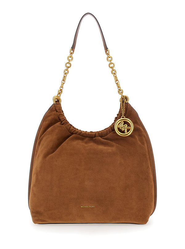 Shoulder Bag Lg Cinch Conv Shldr Brown Leather Calf