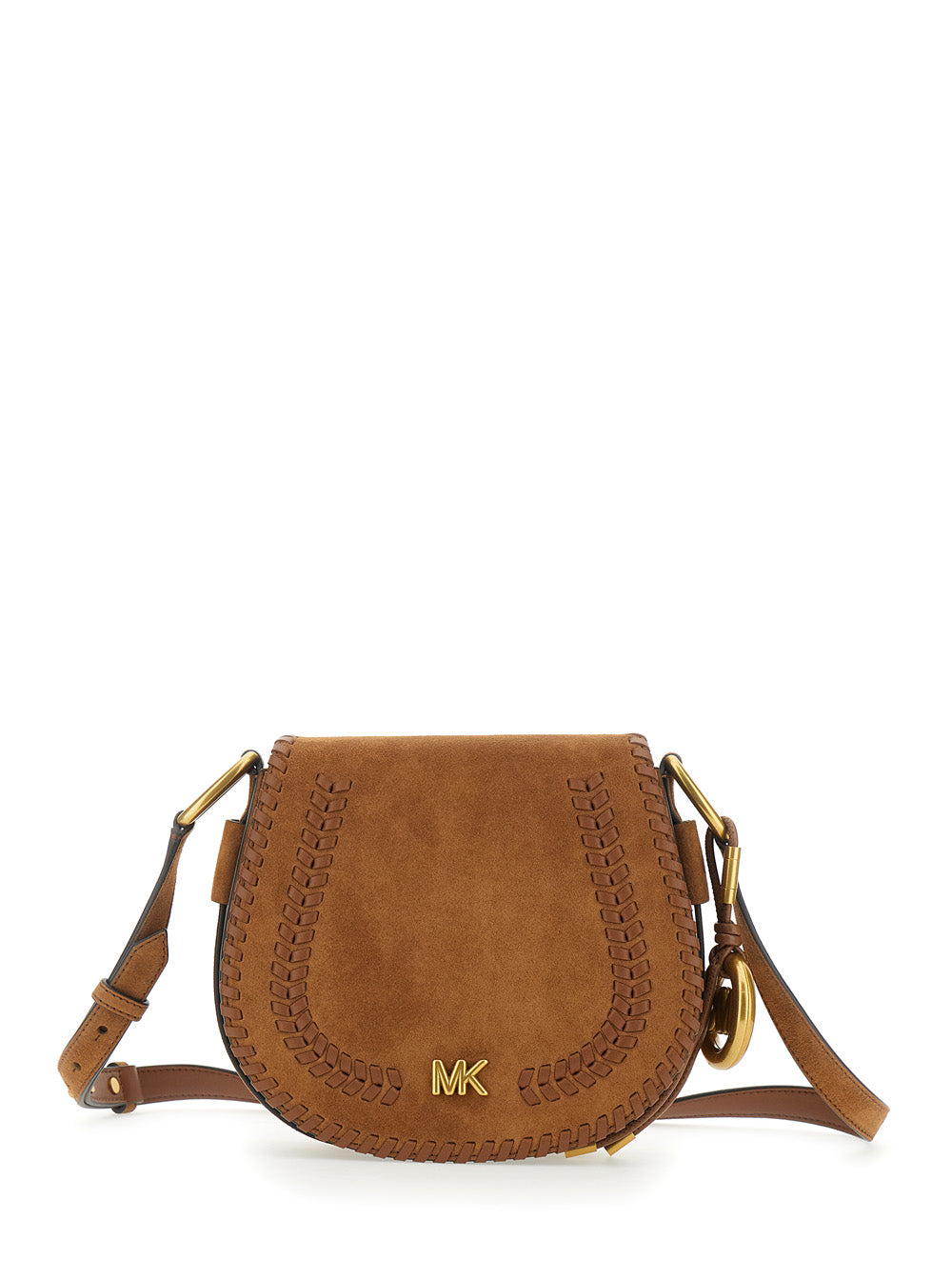 Josie Brown Crossbody Bag with Adjustable and Removable Shoulder Strap Logo Plaque on the Front in Suede Woman Calf