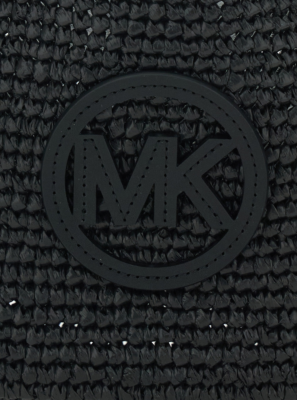 Small Shoulder Bag Nolita with Leather Logo on Front and Black Raffia Intreccio Design for Women Polypropylene