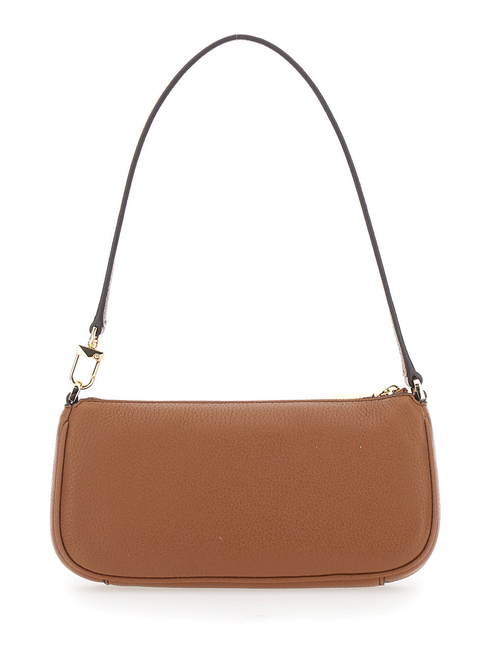 Shoulder Bag Zoe with Pockets and Straps on the Front in Brown Hammered Leather for Women Cow