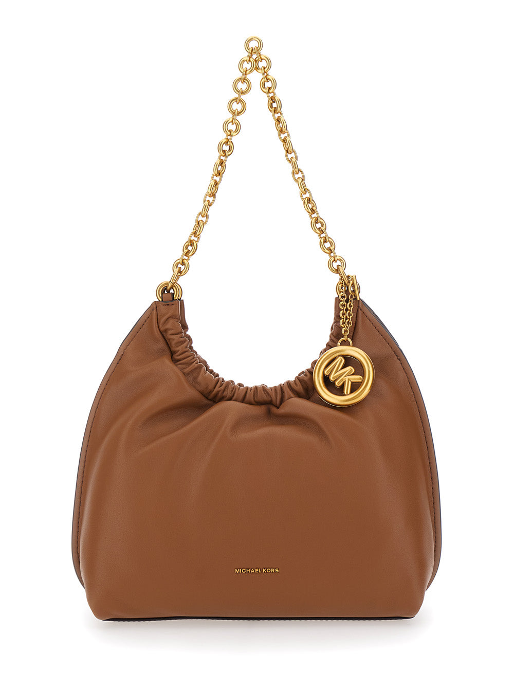 Shoulder Bag Sm Cinch Conv Shldr with Logo on Front in Brown Leather for Women Cow Crossbody