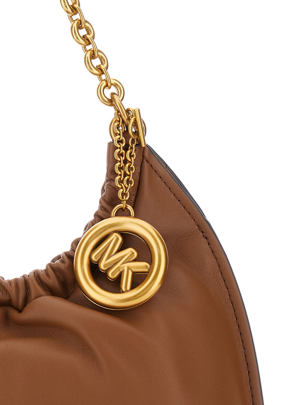 Shoulder Bag Sm Cinch Conv Shldr with Logo on Front in Brown Leather for Women Cow Crossbody
