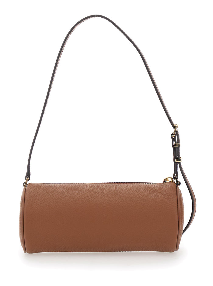 Shoulder Bag IZZY Sm Barrel Pouchette with Brown Leather Details Cow