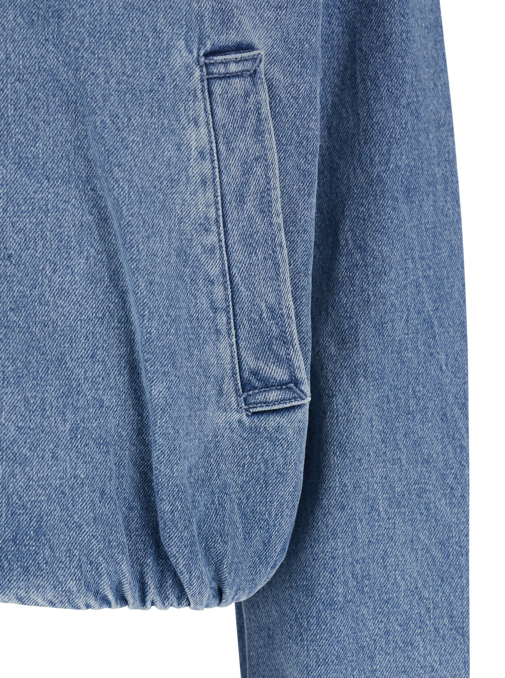 Michael Blue Jacket with Classic Collar and Logo Plate on the Back in Cotton for Women Blu Outerwear