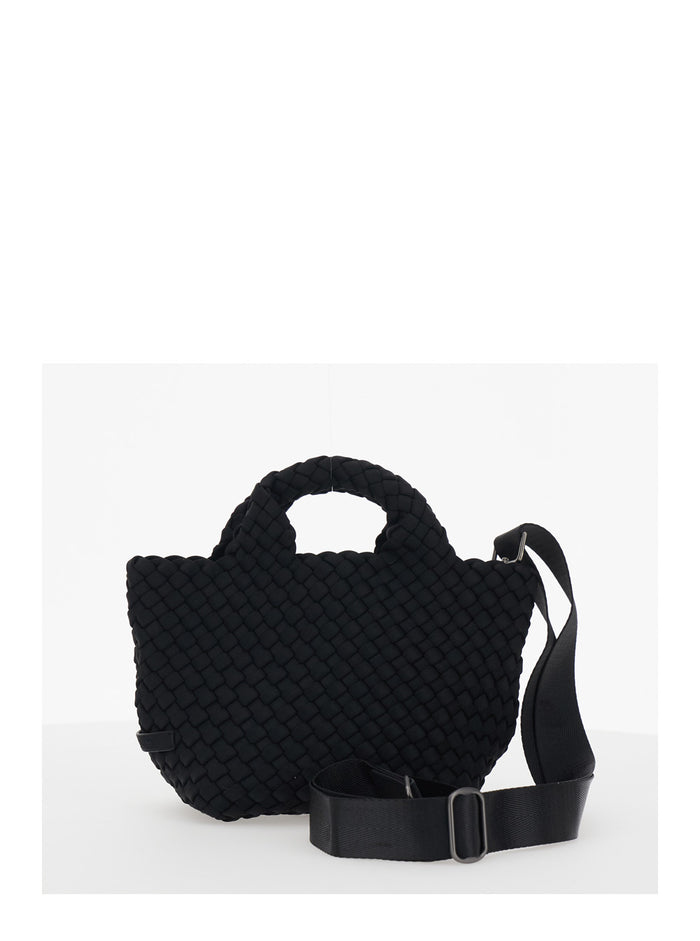 St Barths Mini Handbag with Adjustable and Removable Shoulder Strap Internal Zip Pouch in Black Ecoleather for Women Hand Bags
