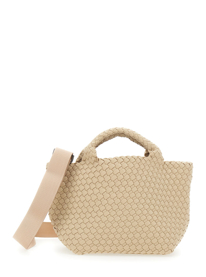 Small St Barths Handbag with Adjustable and Removable Shoulder Strap Internal Zip Pouch in Beige Ecoleather for Women Hand Bags
