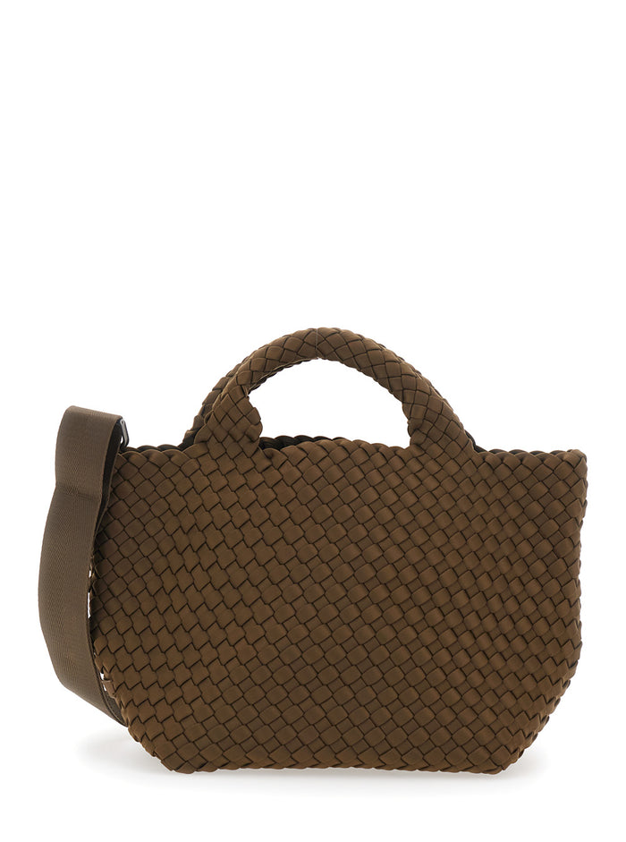 Small St Barths Handbag with Adjustable and Removable Shoulder Strap Internal Zip Pouch in Brown Ecoleather for Women Hand Bags