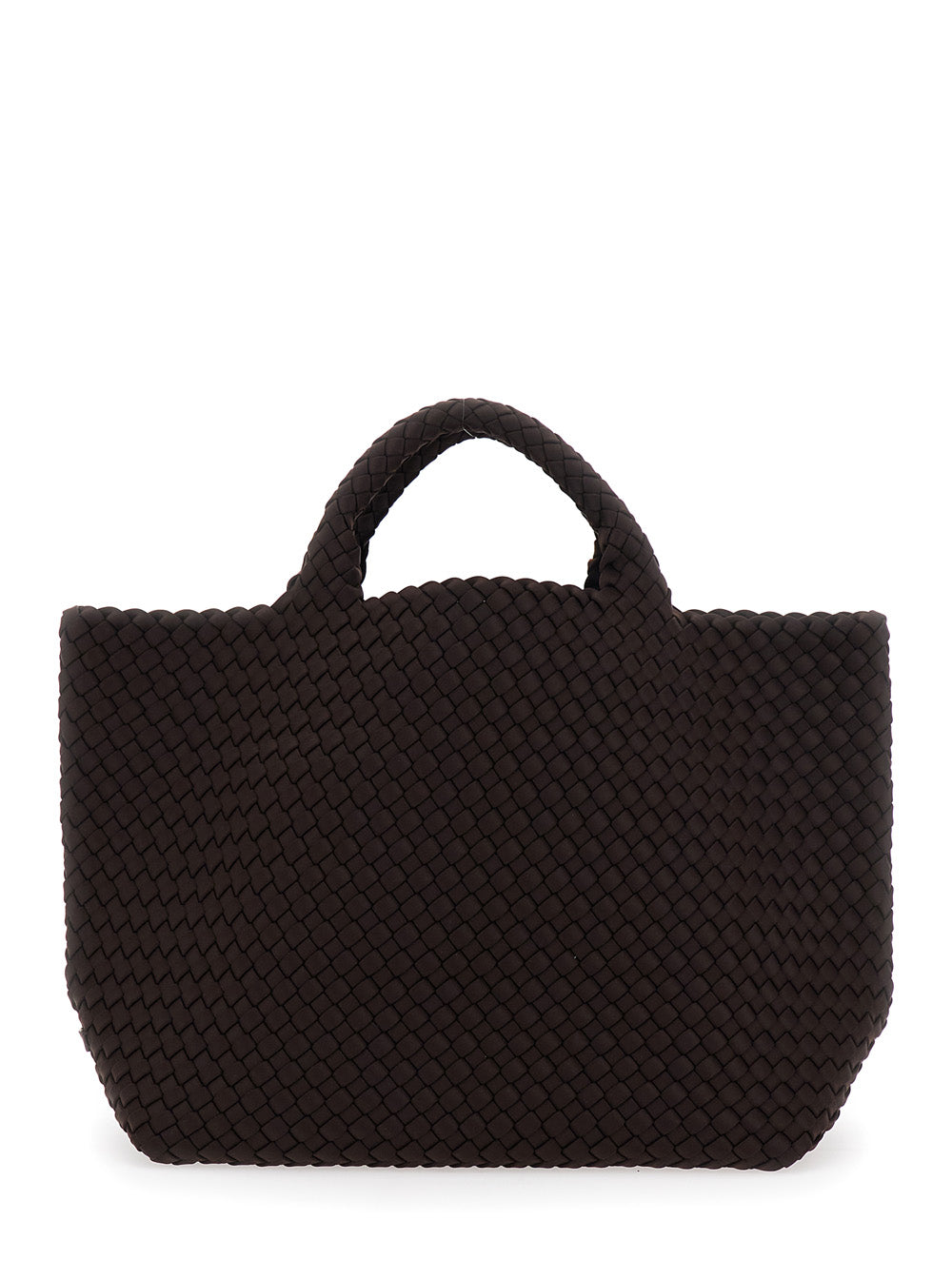 Handbag St Barths with Woven Design and Removable Pouch in Brown Ecoleather for Women Hand Bags