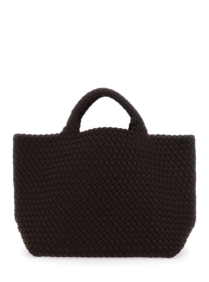 Handbag St Barths with Woven Design and Removable Pouch in Brown Ecoleather for Women Hand Bags
