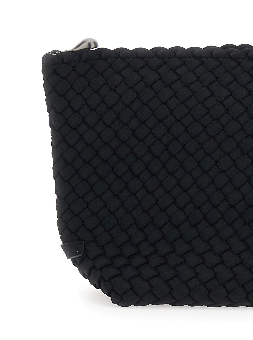 Large Portofino Clutch with Intreccio Motif and Zip Closure in Black Ecoleather for Women Clutches Pochettes