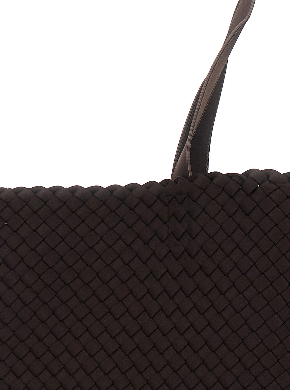 Large Como Tote Bag With Intreccio Motif Brown Ecoleather For Women