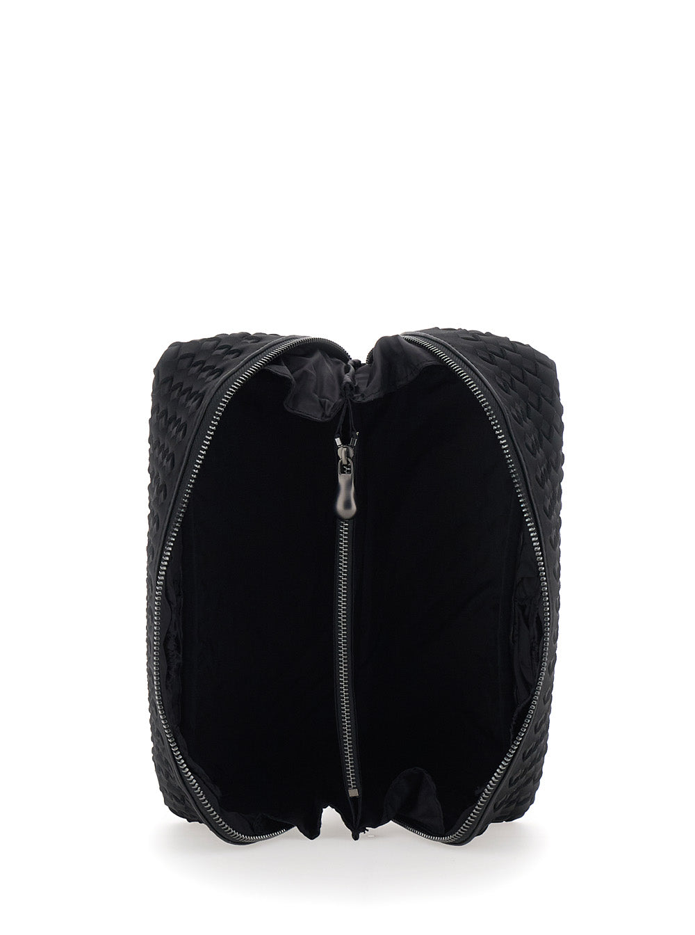 Handbag Naghadi with Intreccio Motif and Zip Closure in Black Ecoleather for Women Clutches Pochettes