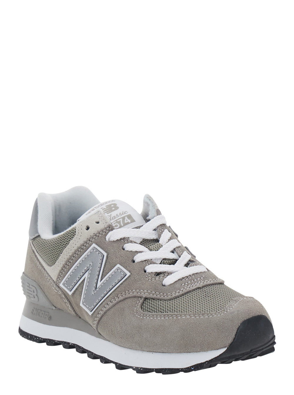 CLASSIC574 Gray Sneakers with Leather Details for Men Grey Leather/textile