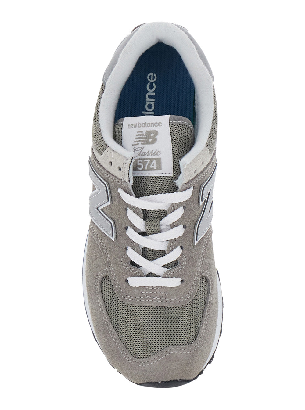 CLASSIC574 Gray Sneakers with Leather Details for Men Grey Leather/textile