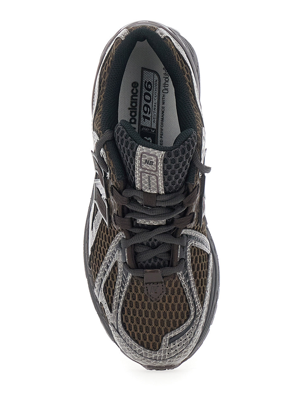 1906R Brown Sneakers with Black Details in Synthetic for Men Synthetic/mesh