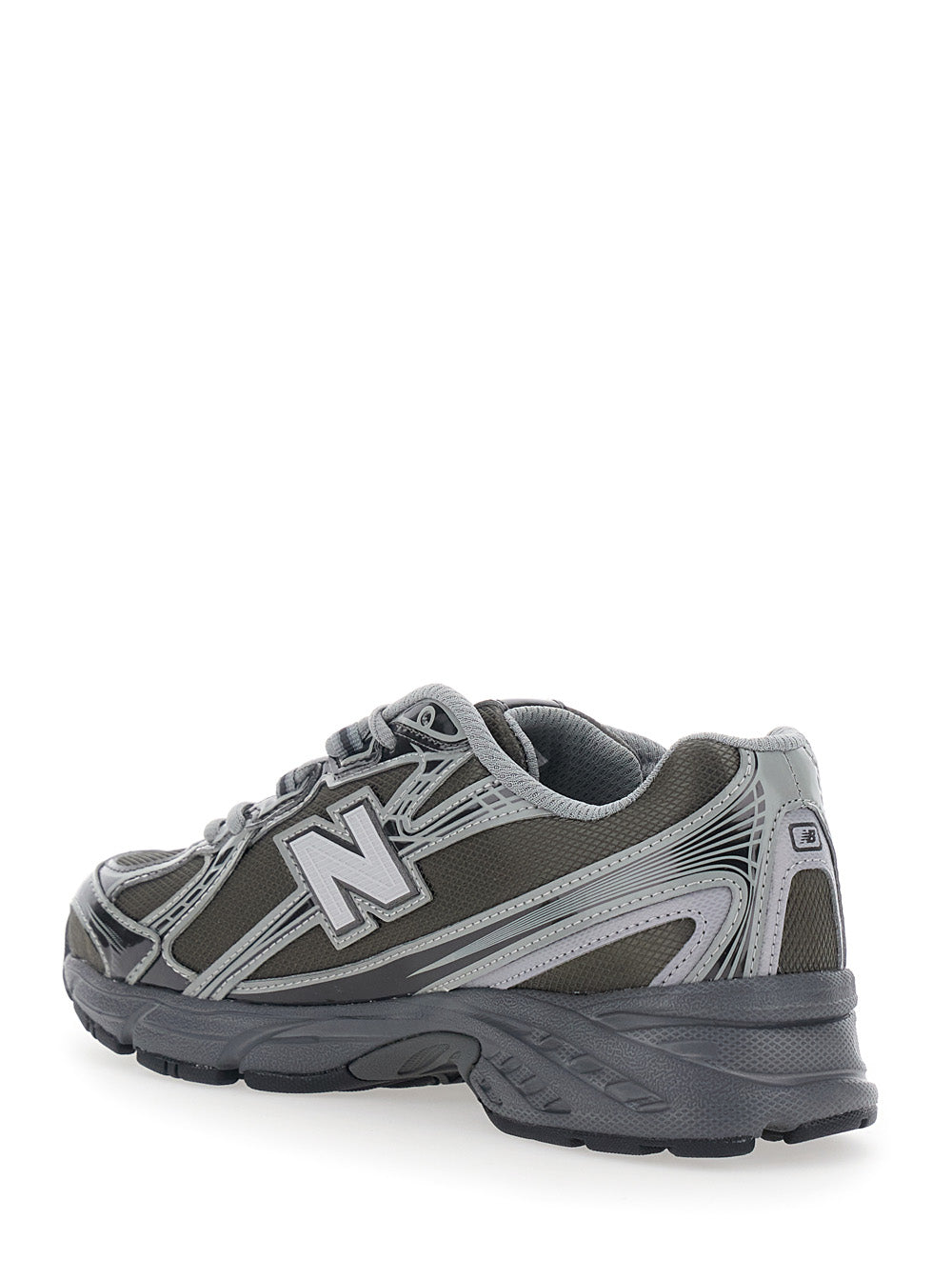 Grey Sneakers with Metallic Details and logo patch on the side in tech fabric for men Synthetic/mesh