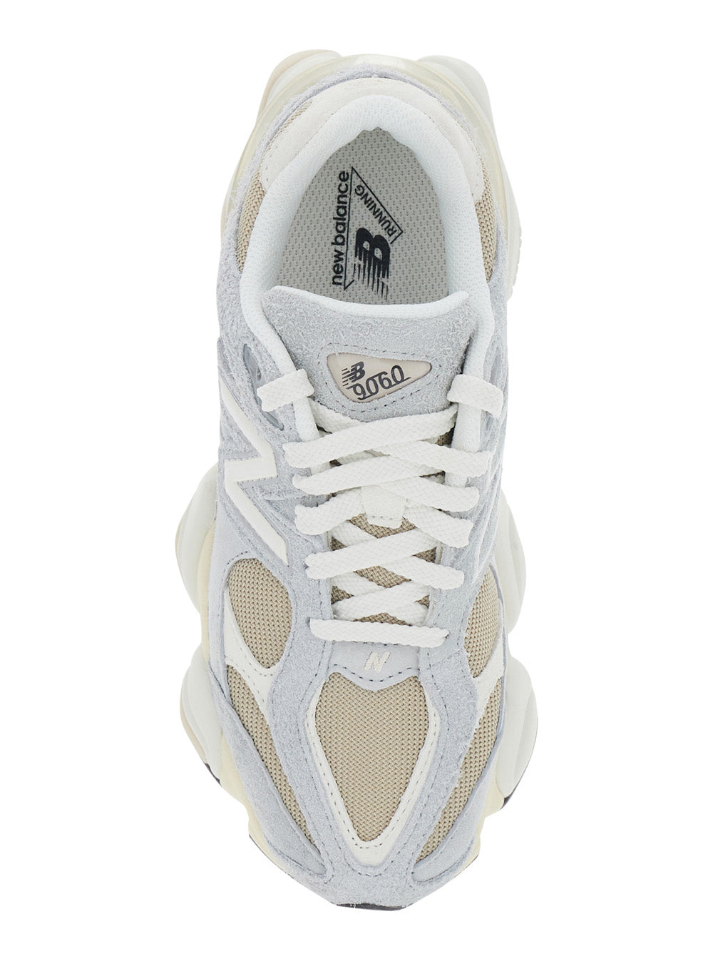 Gray 9060 Sneakers with Suede and Textile Details Grey Suede/textile