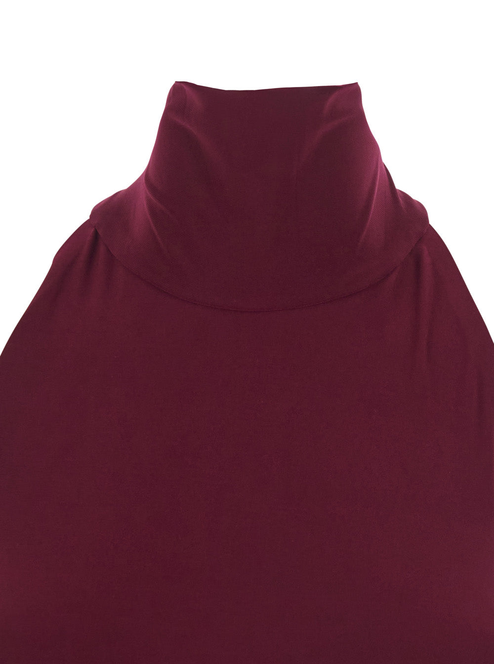 Long Sleeveless Dress with American Neckline in Stretch Tech Fabric Bordeaux Women Polyamide Elastane