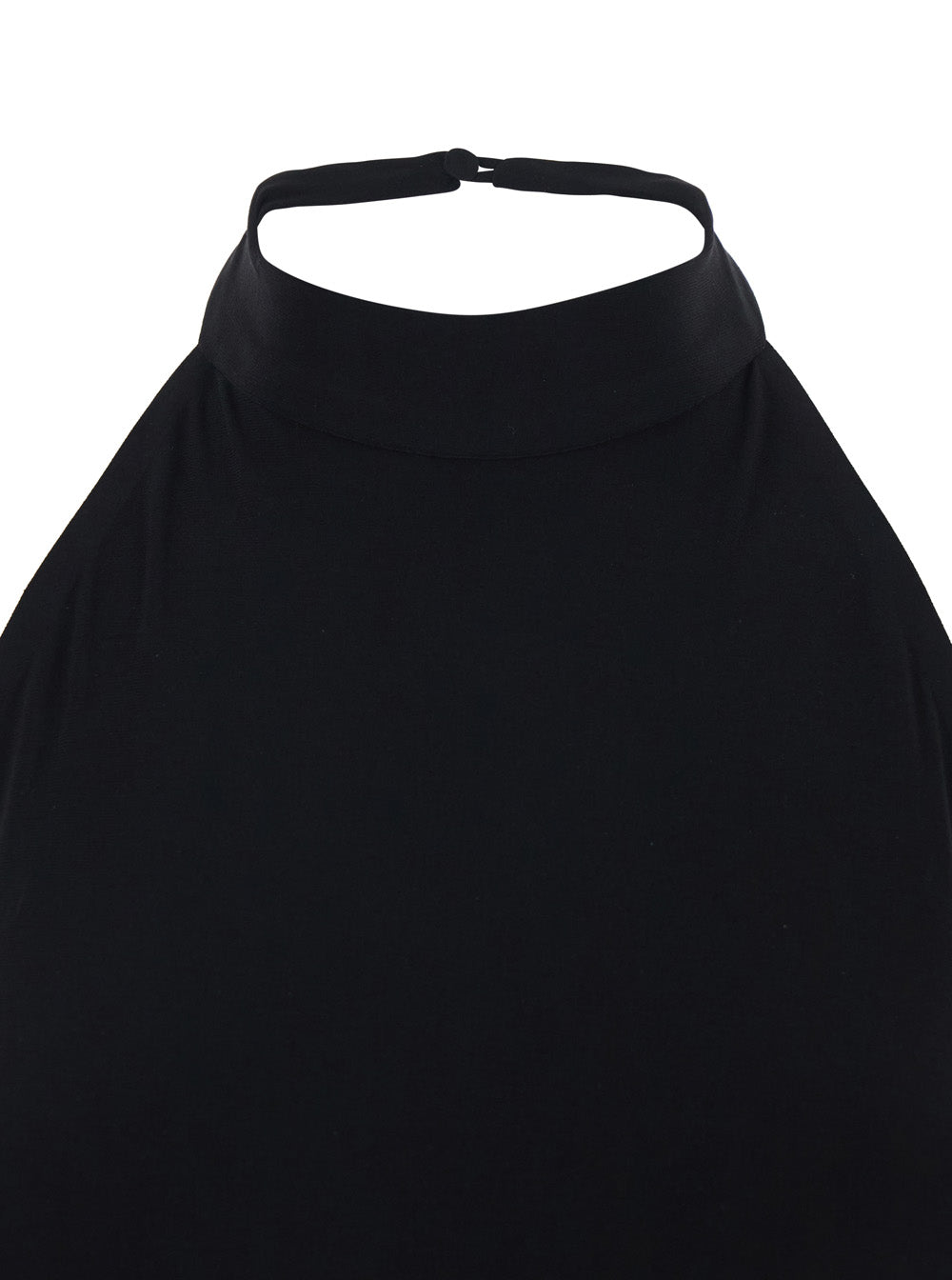 Long Halter Dress With Side Slit Black For Women