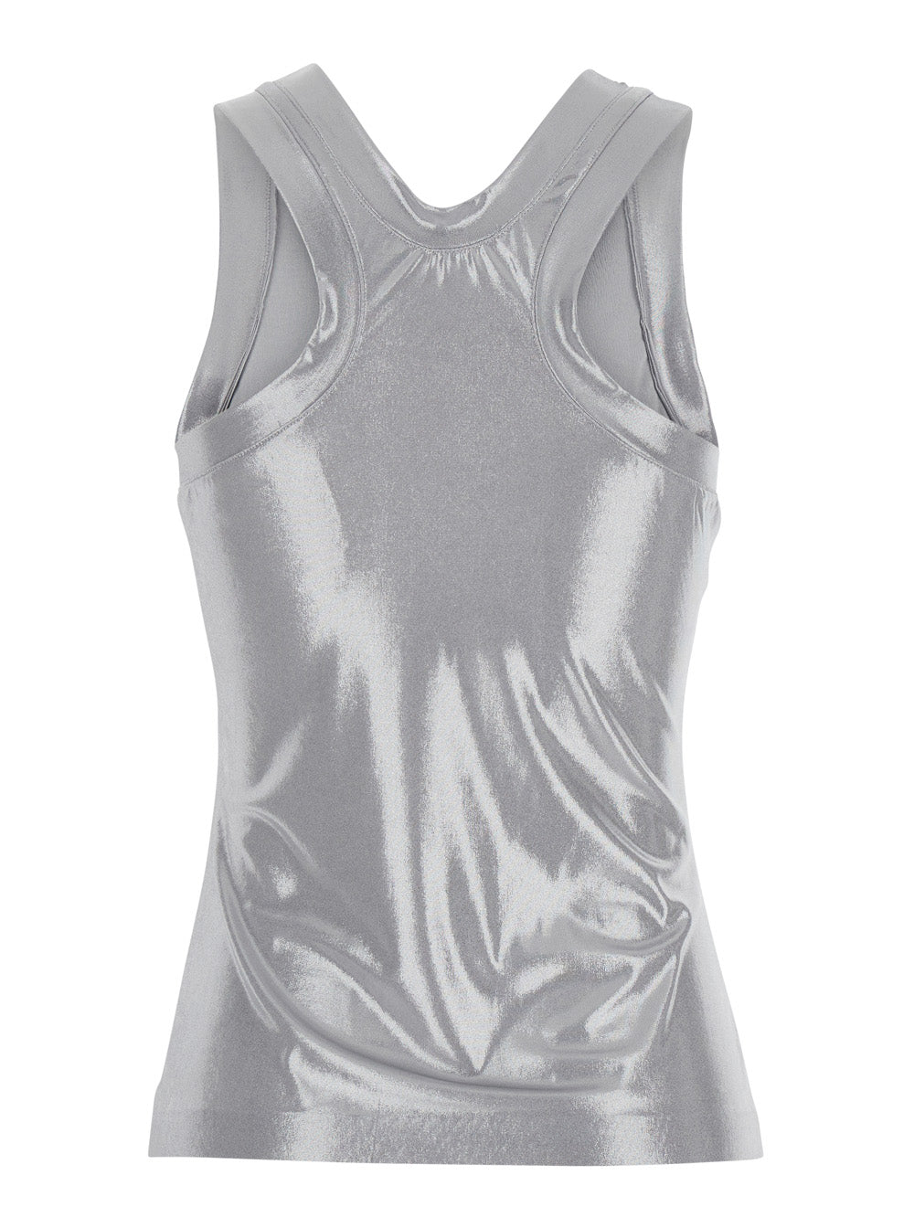 Metallic Racer Cotton T-Shirt for Women Tops