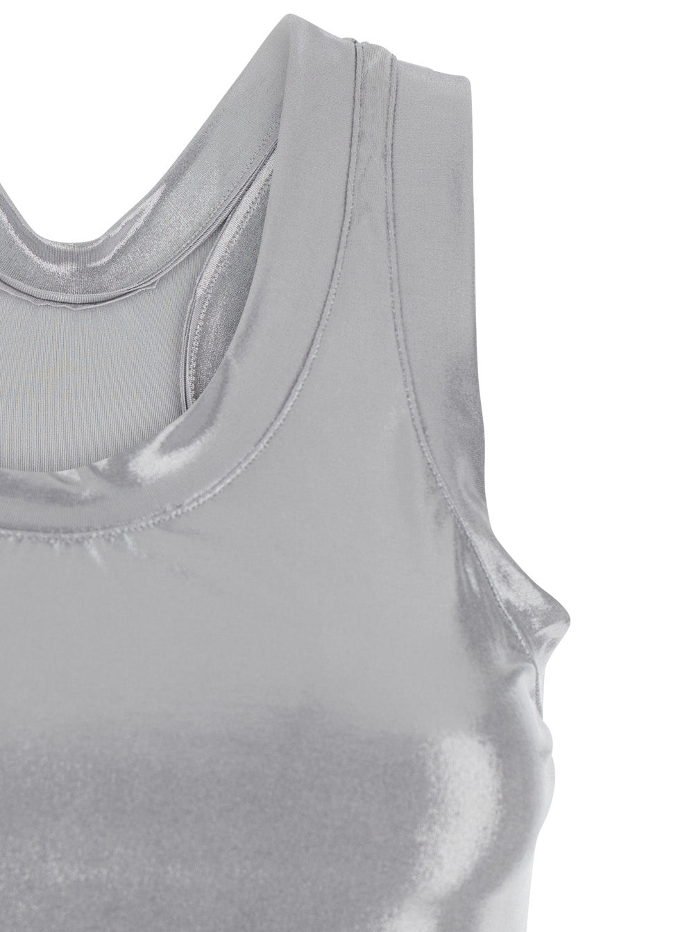 Metallic Racer Cotton T-Shirt for Women Tops