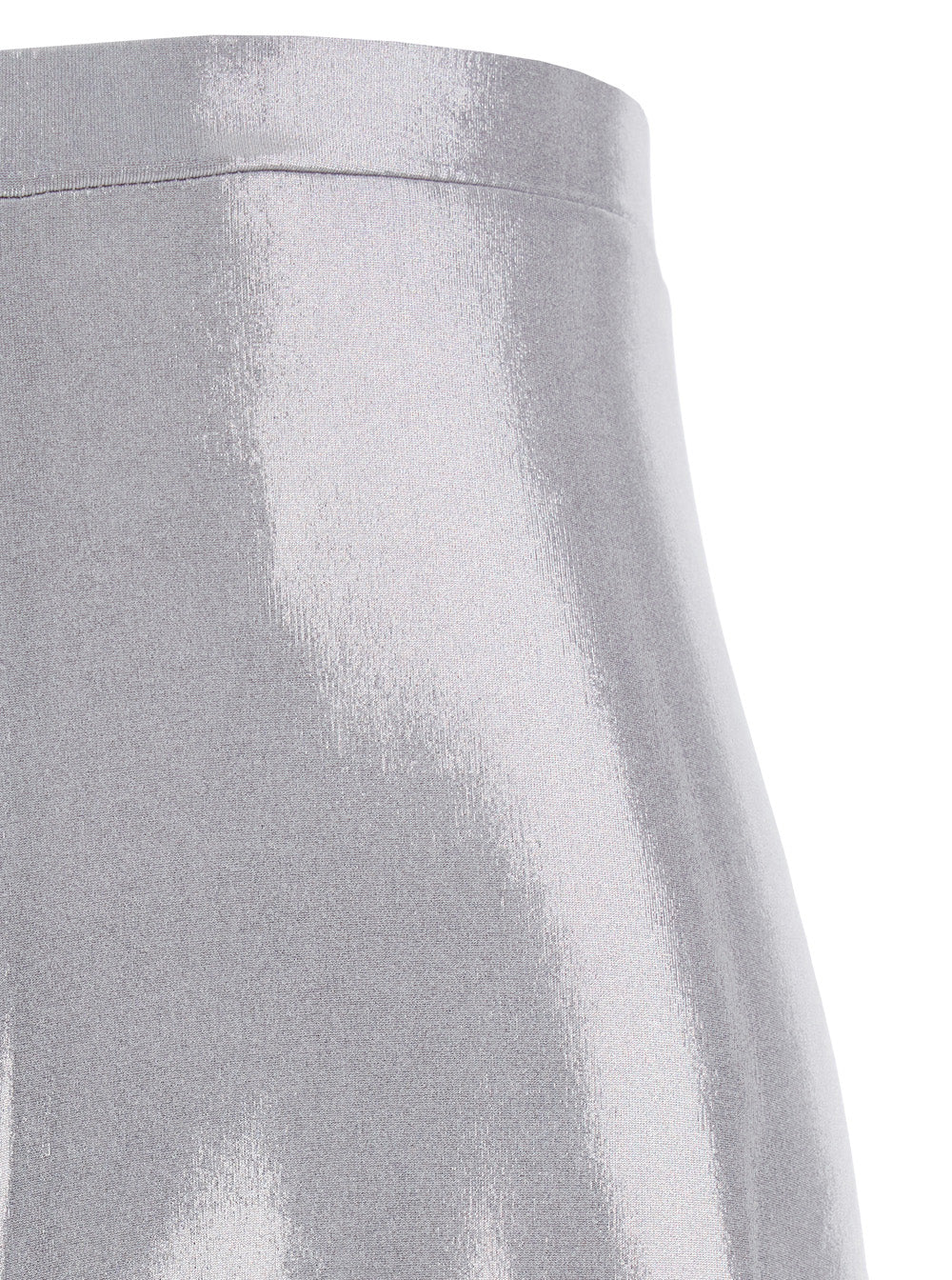 Bias Metallic Pants with High Waist and Wide Leg in Tech Fabric for Women Trousers