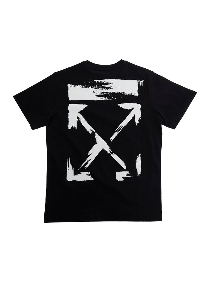Black T-Shirt ARROW PAINT TEE S-S with Printed Logo on the Front in Cotton Tshirts And Polo Shirts