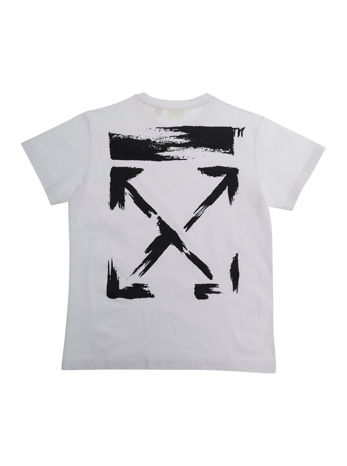 White T-Shirt ARROW PAINT TEE S-S with Front Print in Mens Cotton Tshirts And Polo Shirts