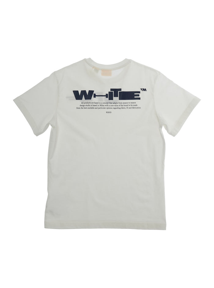 White T-shirt with logo on the front and print back in Cotton for Kids Tshirts Polo Shirts