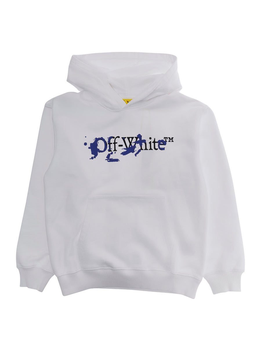 Hooded Sweatshirt Big Bookish Splat White Cotton Hoods & Sweatshirts