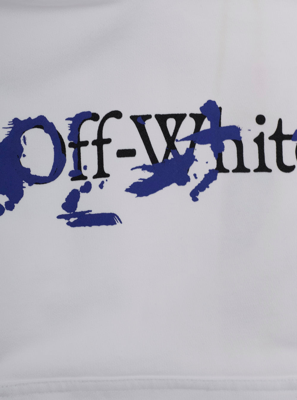 White Hoodie BIG BOOKISH SPLAT INK with Hood and Front Print Logo in Cotton Women Sweatshirts