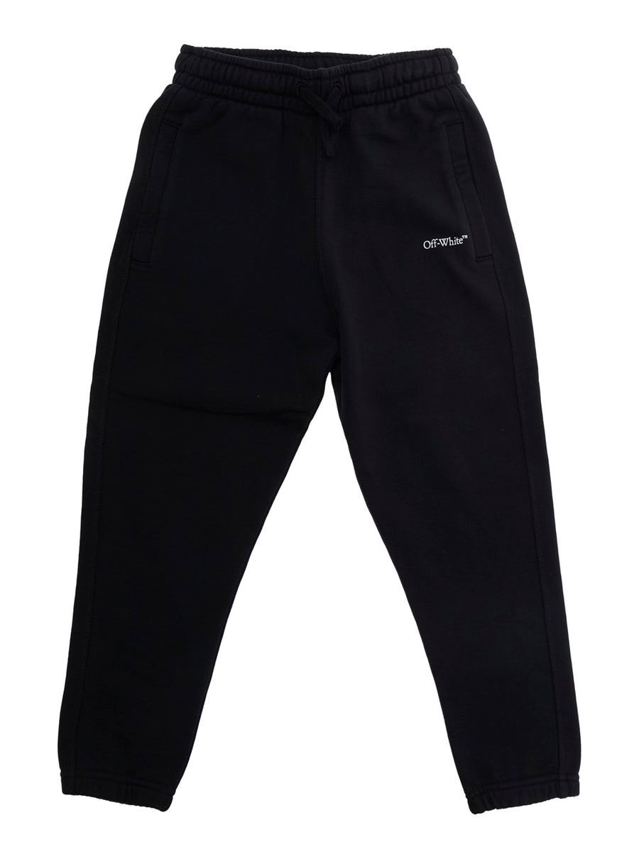 Sweatpants Bookish Diag Black Cotton Trousers