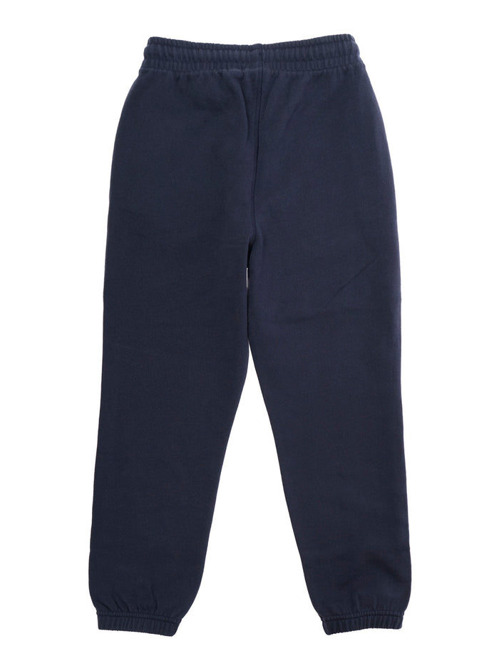 Blue Pants with Elastic Waist and Drawstring Logo on the Front in Cotton for Kids Blu Trousers