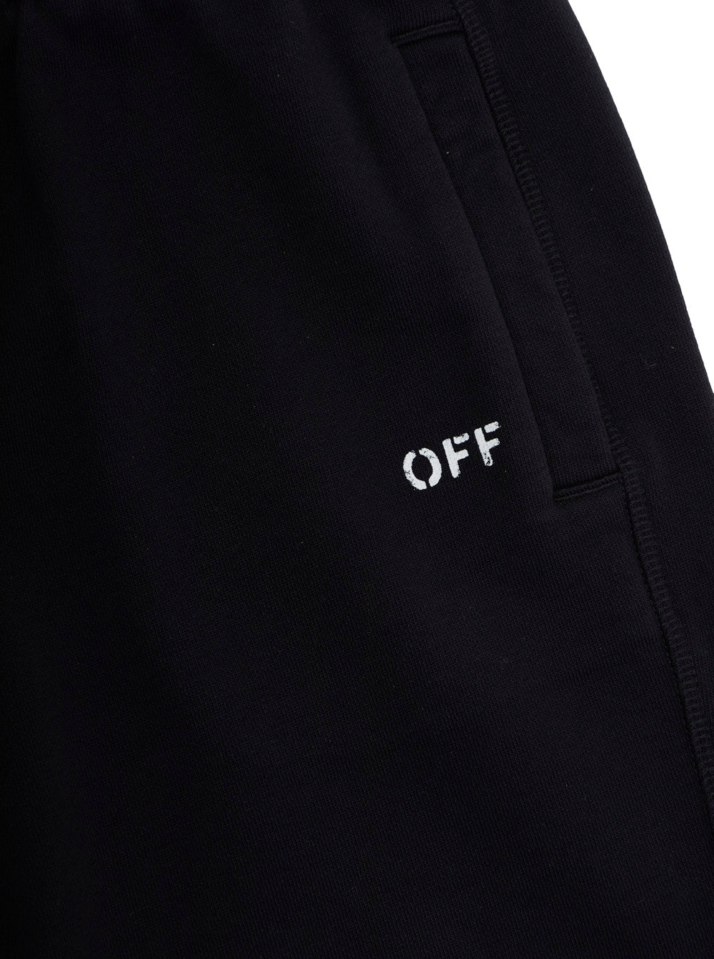 DIAG PAINT SWEATSHORT Black Bermuda with Cotton Print Details for Men Shorts And